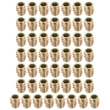 Furniture Threaded Insert Nuts Zinc Alloy Hex-Flush M6 Internal Threads 13mm Length 50pcs
