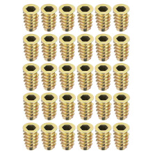 Furniture Threaded Insert Nuts Zinc Alloy M6 Internal Threads 18mm Length 30pcs
