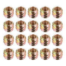 Furniture Threaded Insert Nuts Carbon Steel M6 Internal Thread 10mm Length 20pcs