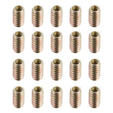 Furniture Threaded Insert Nut Carbon Steel M8 Internal Thread 25mm Length 20pcs