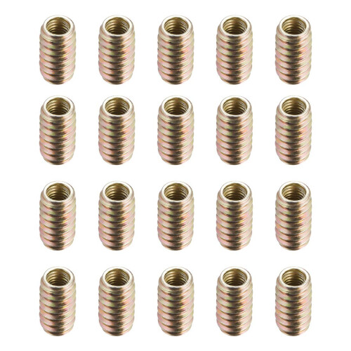 Furniture Threaded Insert Nut Carbon Steel M8 Internal Thread 25mm Length 20pcs