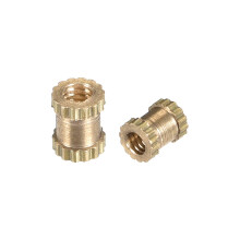 Knurled Insert Nuts, M2 x 4mm(L) x 3.5mm(OD) Female Thread Brass Embedment Assortment Kit, 10 Pcs