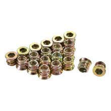 1/4"-20x10mm Threaded Insert Nuts Hex Socket Drive for Wood Furniture 40pcs