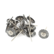 16pcs 2.3mm Shank 1" Metal Brush Polishing Buffing Wheel Rotary Tool