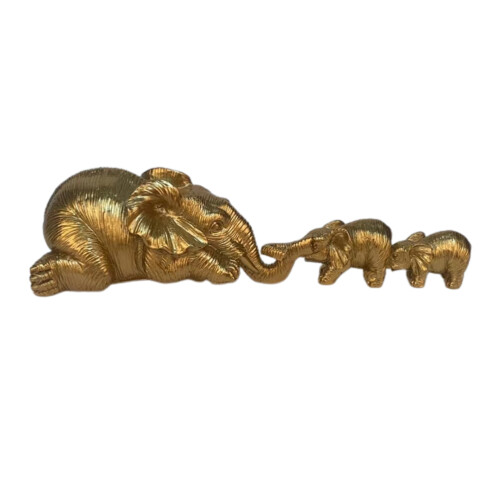 Elefant Mutter Baby Deko Set Harz Gold Farbe 2