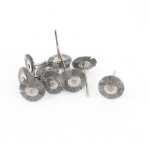 11pcs 2.3mm Shank 1" Metal Brush Polishing Buffing Wheel Rotary Tool