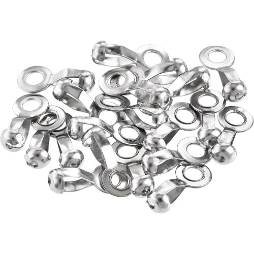 Ball Chain Connector, 3mm 3.2mm Pull Loop Crimp Link Stainless Steel Connection, Pack of 50