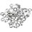 Ball Chain Connector, 2mm 2.4mm Pull Loop Crimp Link Stainless Steel Connection, Pack of 15 1