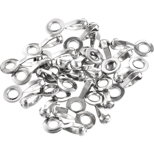 Ball Chain Connector, 2mm 2.4mm Pull Loop Crimp Link Stainless Steel Connection, Pack of 15