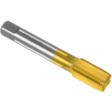 Metric Machine Thread Milling Tap M18 x 1.5 H2 Titanium Coated (Ti-coated) High Speed Steel 4 Straight Flutes Screw Thread Tapping Threading Machinist