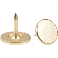 Upholstery Nails Tacks 11mmx10mm Flat Head Furniture Nails Gold Tone for Furniture Sofa Headboards, 25 Pcs