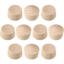 Wood Button Top Plugs 1/2 Inch Cherry Hardwood Furniture Plugs 9/25 Inch Height 50 Pcs