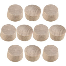Wood Button Top Plugs 1/2 Inch Cherry Hardwood Furniture Plugs 9/25 Inch Height 100 Pcs