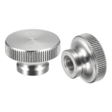 Knurled Thumb Nuts, 5pcs M6 x D20mm x H12mm 304 Stainless Steel Knurled Nut with Collar High Head Blind Hole Knurled Thumb Nuts for 3D Printer Parts