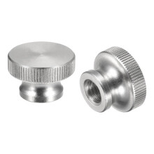 Knurled Thumb Nuts, 2pcs M12 x D30mm x H20mm 304 Stainless Steel Knurled Nut with Collar High Head Blind Hole Knurled Thumb Nuts for 3D Printer Parts