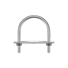 Round U-Bolts, 65mm(2.56") Inner Width 90mm Length M8 304 Stainless Steel U Clamp Bolt with Nuts Washers and Plates, for Boat Trailer