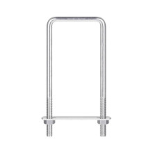 Square U-Bolts, 62mm(2.44") Inner Width 160mm Length M8 304 Stainless Steel U Clamp Bolt with Nuts and Plates, for Boat Trailer