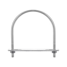 Round U-Bolts, 116mm(4.57") Inner Width 142mm Length M8 304 Stainless Steel U Clamp Bolt with Nuts Washers and Plates, for Boat Trailer