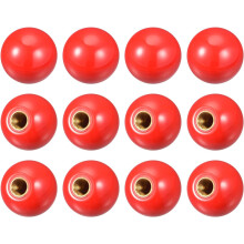 12Pcs Threaded Ball Knobs, M12 Female Thread Thermoset Ball Knob 1.57'' Dia Red Round Operation Ball Handles with Copper Insert for Machine Handle Too