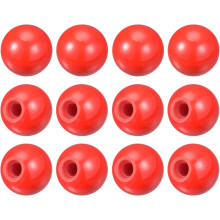 12Pcs Threaded Ball Knobs, M10 Female Thread Thermoset Ball Knob 1.37'' Dia Red Round Operation Ball Handles Embedded Threaded Knob for Machine Handle