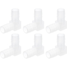 3/8" 90 Degree Elbow Hose Barb, 6pcs L-Shaped Aquarium Air Valve Connector Tubing for Fish Tank Pond Air Line