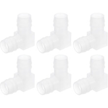 5/8" 90 Degree Elbow Hose Barb, 6pcs L-Shaped Aquarium Air Valve Connector Tubing for Fish Tank Pond Air Line