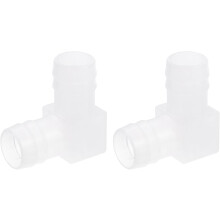 11/16" 90 Degree Elbow Hose Barb, 2pcs L-Shaped Aquarium Air Valve Connector Tubing for Fish Tank Pond Air Line
