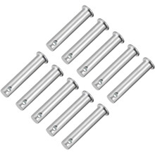 Single Hole Clevis Pins,10mm x 50mm Flat Head Zinc-Plating Steel 10 Pcs