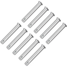 Single Hole Clevis Pins,10mm x 65mm Flat Head Zinc-Plating Steel 10 Pcs