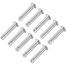 Single Hole Clevis Pins,6mm x 30mm Flat Head Zinc-Plating Steel 10 Pcs