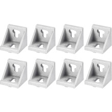 8Pcs Inside Corner Bracket Gusset, 42x42x43mm 4545 Angle Connectors for 4545/5050 Series Aluminum Extrusion Profile Silver