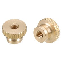 Knurled Thumb Nuts, 2pcs M4 x D12mm x H8mm Brass Knurled Nut with Collar High Head Through Hole Adjusting Nuts for 3D Printer Parts