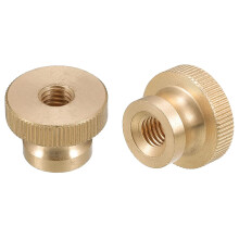Knurled Thumb Nuts, 4pcs M8 x D23mm x H16mm Brass Knurled Nut with Collar High Head Through Hole Adjusting Nuts for 3D Printer Parts