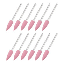 12pcs 180 Grits Abrasive Mounted Stone 2.35mm Shank 1/4"(6mm) Dia Pointed Point Heads Stone Grinding and Polishing Wheels for Nail Polishing
