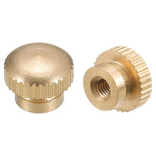 Knurled Thumb Nuts, 10pcs M3 x D10mm x H8mm Brass Knurled Nut with Collar High Head Blind Hole Knurled Thumb Nuts for 3D Printer Parts