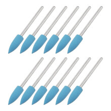 12pcs 2000 Grits Abrasive Mounted Stone 2.35mm Shank 1/4"(6mm) Dia Pointed Point Heads Stone Grinding and Polishing Wheels for Nail Polishing