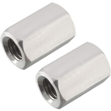 M12 X 1.75-Pitch 30mm Length 304 Stainless Steel Metric Hex Coupling Nut, 2 Pcs