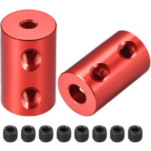 3mm to 5mm Bore Rigid Coupling Set Screw L20XD12 Aluminum Alloy,Shaft Coupler Connector,Motor Accessories,Red,2pcs