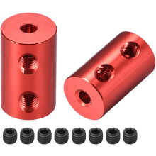 1/8 inch to 1/8 inch Bore Rigid Coupling Set Screw L20XD12 Aluminum Alloy,Shaft Coupler Connector,Motor Accessories,Red,2pcs