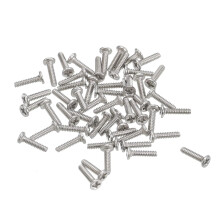M1-0.25 x 4mm 50Pcs Flat Round Head Screws 304 Stainless Steel Phillips Drive Machine Screws Hardware Fastener for Furniture Connection