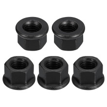 M14 Flange Hex Nuts, 5pcs Grade 8.8 Carbon Steel Black Oxide Finished Hex Flange Nuts for Machinery