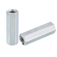10pcs M12x15x50mm Coupling Nuts - Galvanized Carbon Steel Hex Threaded Rod Coupler for Furniture, Electronic, Industrial