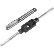 1pcs Wrench Handle Adjustable Tap 1/16"-1/4" (UNC/UNF) / 2.5mm-13mm Capacity & 1pcs Metric Machine Tap M10 x 1.25mm 3 Straight Flutes