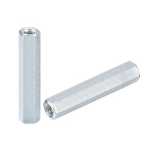6pcs M6x10x50mm Coupling Nuts - Galvanized Carbon Steel Hex Threaded Rod Coupler for Furniture, Electronic, Industrial