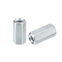 20pcs M5x8x16mm Coupling Nuts - Galvanized Carbon Steel Hex Threaded Rod Coupler for Furniture, Electronic, Industrial