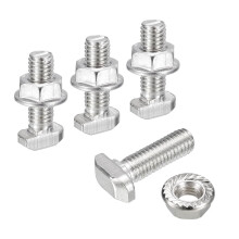 M8x25mm T Slot Drop-in Bolt and M8 Hexagon Flange Nut Set, 30 Sets Hammer Head T-Bolt T Shape Stud Sliding Screw for 30 Series Aluminum Profile