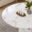 (White, MDF) 47.24" Round Farmhouse Dining Table, White Marble Finish 7