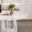(White, MDF) 47.24" Round Farmhouse Dining Table, White Marble Finish 8