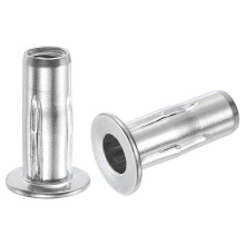 5/16-18 Multi-Grip Rivet Nuts, 6pcs Pre-Bulbed Shank Flat Head Threaded Insert Nut 304 Stainless Steel Plus Nuts for Construction Industrial