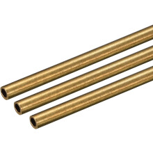 Brass Tube, 3mm OD 0.5mm Wall Thickness 250mm Length Round Pipe Tubing for Industry, DIY Projects 3 Pcs